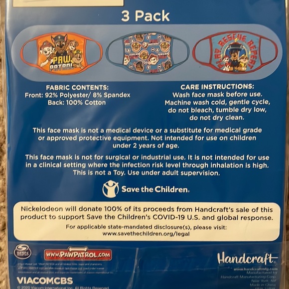 Mask Paw Patrol 9 Washable Children's Face Mask - Picture 6 of 7